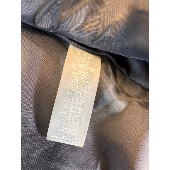 Calvin Klein Skirt Suit 8 Gray Metallic Black Colorblock Ribbed Stretch Lined - Picture 12 of 16